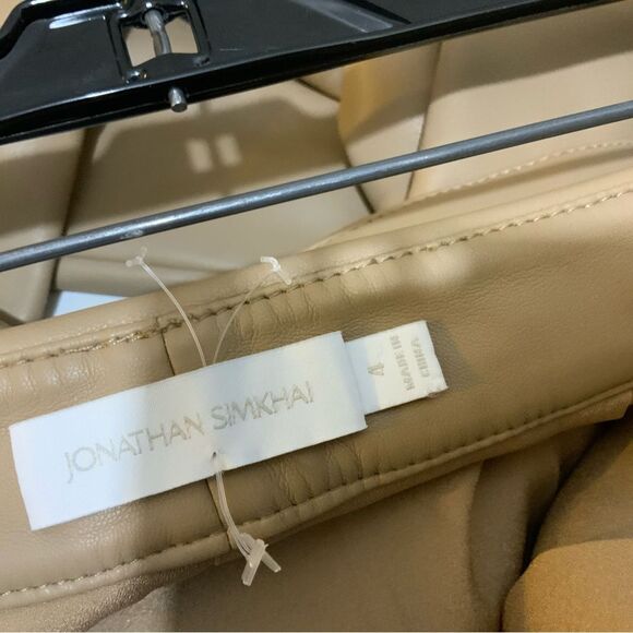 Jonathan Simkhai ‘Tessa’ leather trousers NWOT Faux Leather Pant in Camel - Picture 8 of 11